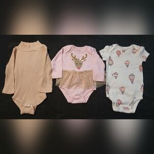 3 Piece Baby Girl Onesie Set